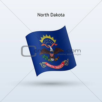 State of North Dakota flag waving form.