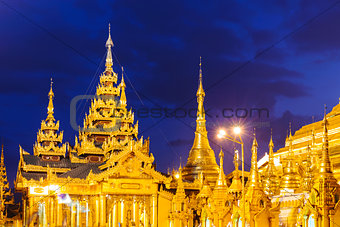 Shwedagon Pagoda at night 