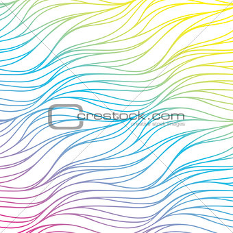 Seamless waves of rainbow. Vector abstract background.