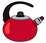 Red steel teapot