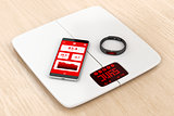 Weight scale, smartphone and activity tracker
