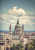Urban landscape panorama with old buildings in Budapest