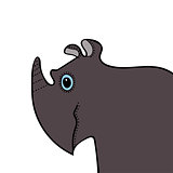 Rhino cute funny cartoon head