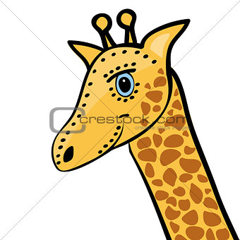 Giraffe cute funny cartoon head