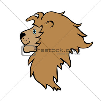 Lion cute funny cartoon head
