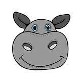 Hippo cute funny cartoon head