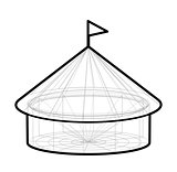 Vector circus tent in wireframe form