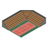 Tennis court isometric, vector illustration.