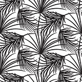 Silhouette black palm leaves seamless vector pattern.