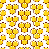 Honeycomb yellow seamless vector pattern.