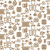 Apiary outline icon seamless vector pattern.