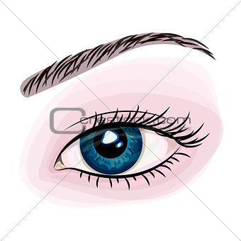 Woman beautiful blue eye