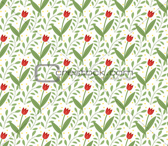 Floral seamless pattern. Flowers repeating texture. Botanical endless background. Vector illustration.