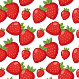 Strawberry seamless pattern. Berry endless background, texture. Fruits . Vector illustration