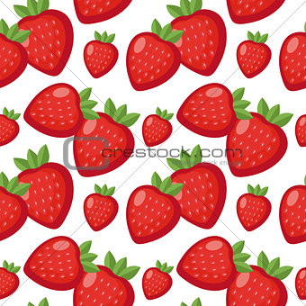 Strawberry seamless pattern. Berry endless background, texture. Fruits . Vector illustration