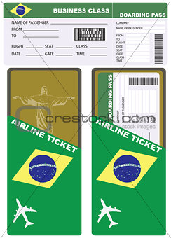 Plane ticket in business class flight to Brazil
