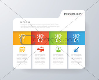 Infographic tab index design vector and marketing template busin