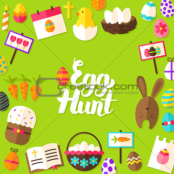 Egg Hunt Lettering Postcard
