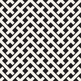 Weave Seamless Pattern. Stylish Repeating Texture. Black and White Geometric Vector Illustration.