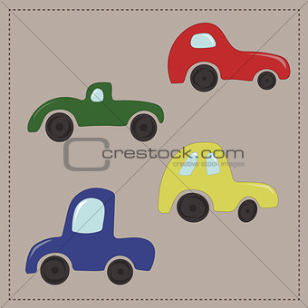 Childrens colorful cartoon cars