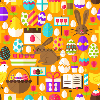 Orange Easter Seamless Pattern