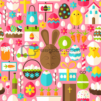 Pink Easter Seamless Pattern