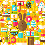 Yellow Easter Seamless Pattern