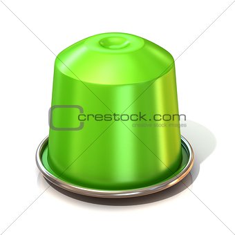 Green coffee capsule. 3D
