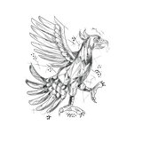 Cuauhtli Glifo Eagle Fighting Stance Tattoo