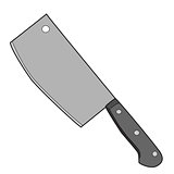 Isolated Butcher Knife Cartoon Drawing