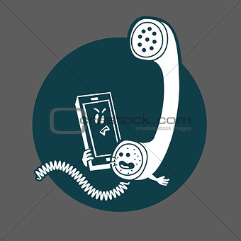 The tube is on the phone icon