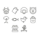 collection of agriculture icon set