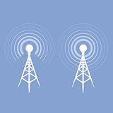 Broadcasting tower icon - antenna silhouette