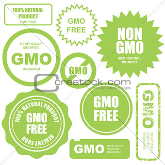 GMO free stamps, stickers and labels