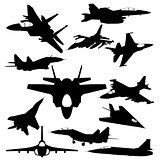 Military jet-fighter silhouettes