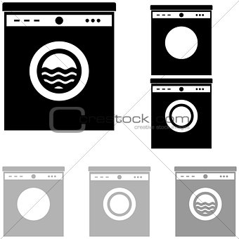Grey and black washer on the white background.