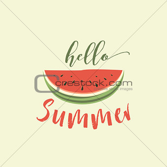 Hello summer card with melon