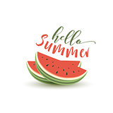 Hello summer card with melon