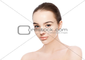 Beautiful woman girl natural makeup spa skin care