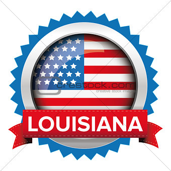 Louisiana and USA flag badge vector