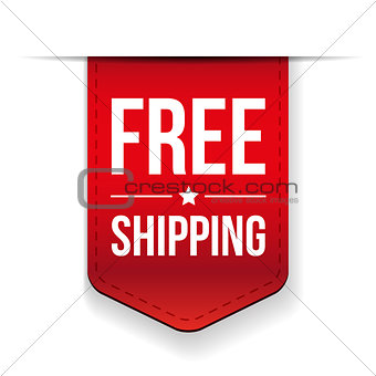 Free Shipping ribbon red vector