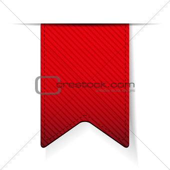 Empty red ribbon vector isolated