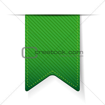 Empty green ribbon vector isolated