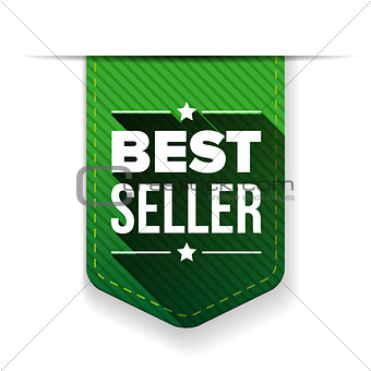 Best Seller green ribbon vector