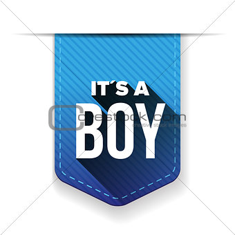 it's a boy, vector ribbon blue