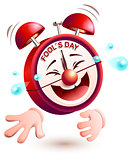 Fools day time. Clock is laughing to tears