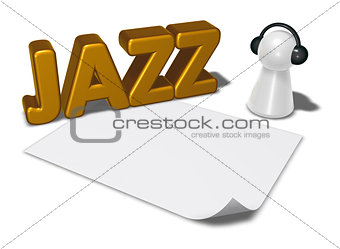 jazz tag and pawn with headphones - 3d illustration