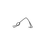 Cartoon icon of sketch little stick figure doing yoga