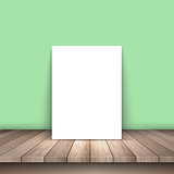 Blank picture on wooden table 
