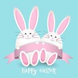 Cute Easter bunny background 